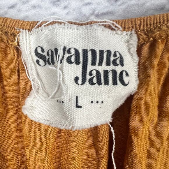 Savanna Jane Women L Boho Festival Floral Embroidered Cottagecore Peasant Blouse - Picture 8 of 12